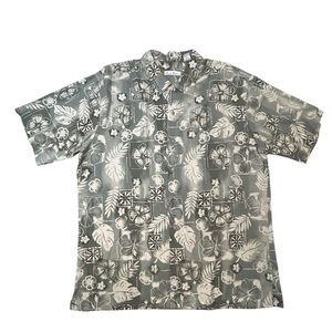 Burma Bibas Men's Silk Floral Shirt L Hawaiian Casual Short Sleeve‎ Tropical